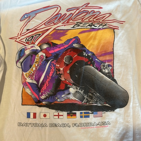 Brandy Melville John Galt Daytona Beach Racing Long Sleeve in White - Picture 5 of 5